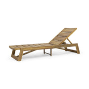 Noble House Maki chaise lounge with sleek modern design, featuring plush upholstery and wooden legs for stylish comfort.