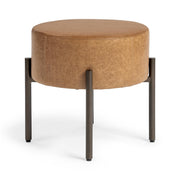 Classic Home Aimie accent stool with wooden legs and fabric upholstery, stylish and versatile for modern home decor.