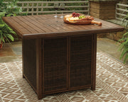 Paradise Trail - Square Bar Table w/Fire Pit - Medium Brown - R&R Furniture Gallery (Fountain Valley, CA)