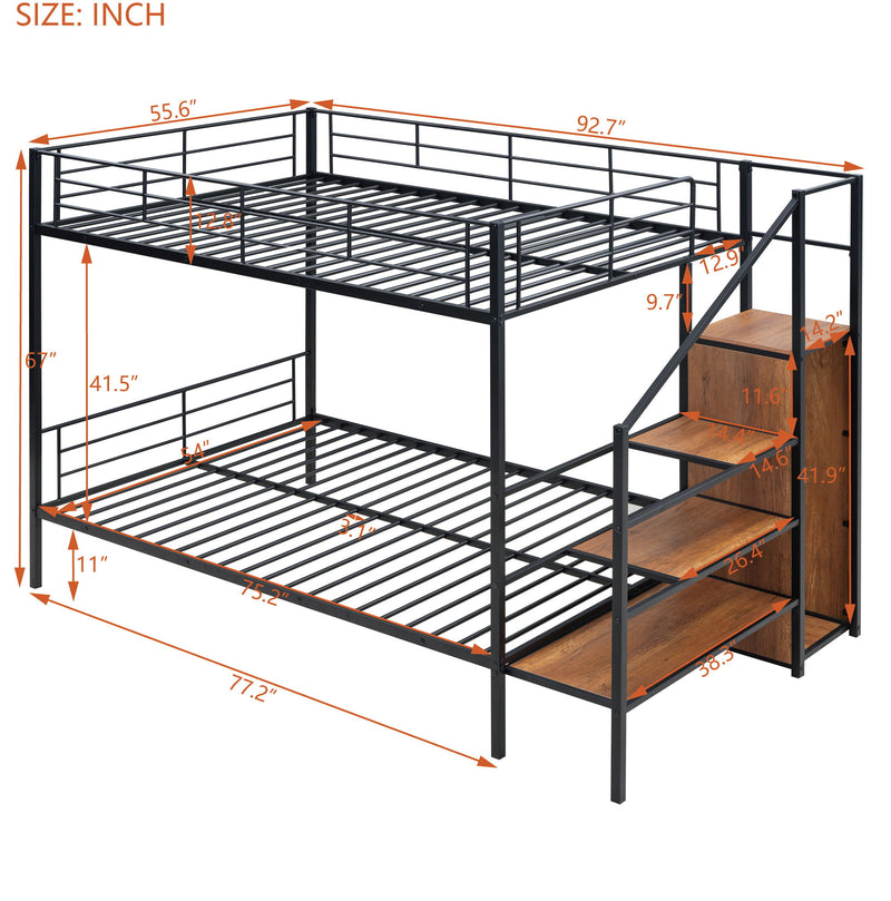 Bunk Bed With Lateral Storage Ladder And Wardrobe - R&R Furniture Gallery (Fountain Valley, CA)