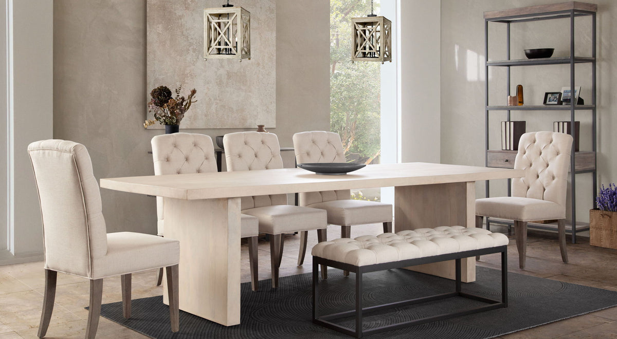 Sonoma 110" Solid Mango Wood Dining Table in Light Natural Grey Wash Finish by Diamond Sofa