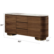 Willene - Server With Ceramic Top - Ceramic Top & Walnut - R&R Furniture Gallery (Fountain Valley, CA)
