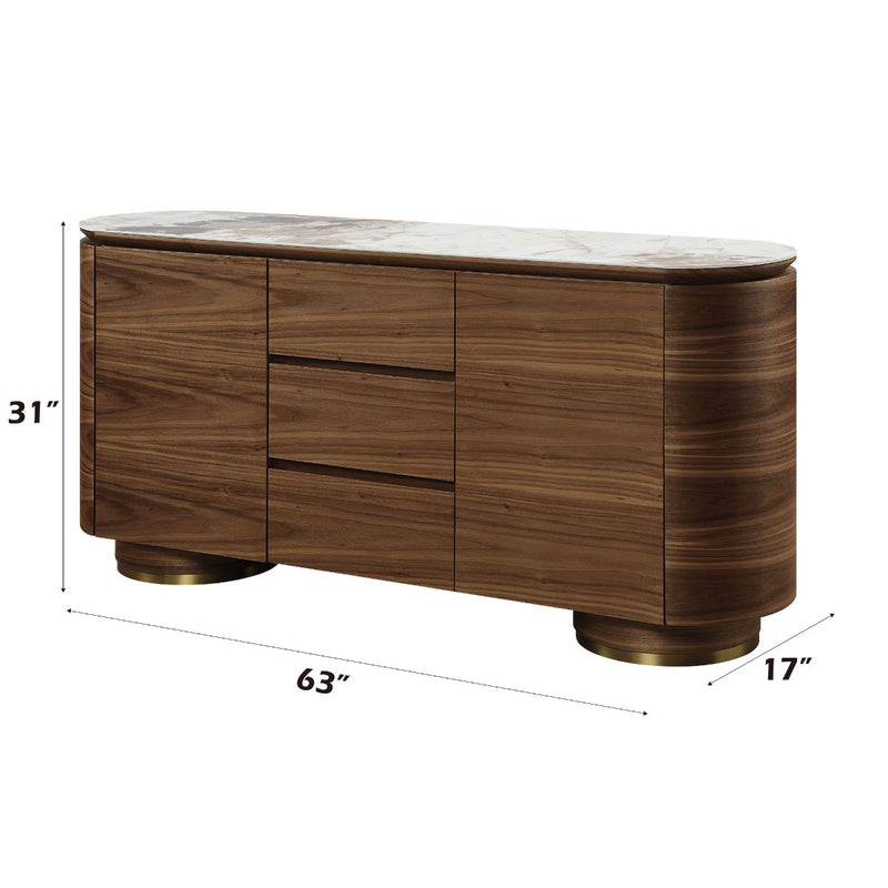 Willene - Server With Ceramic Top - Ceramic Top & Walnut - R&R Furniture Gallery (Fountain Valley, CA)