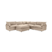 Classic Home Caplan 6-piece modular sectional with ottoman in a modern living room setting, showcasing versatile seating and stylish design.