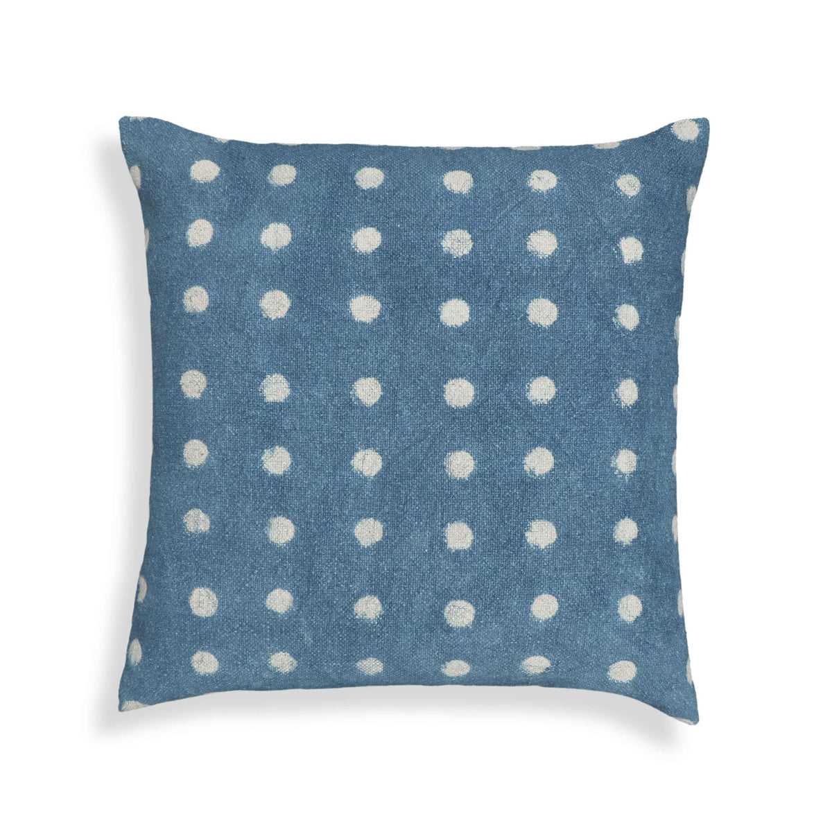 Indigo - Dots Cotton Square Accent Pillow - Indigo - R&R Furniture Gallery (Fountain Valley, CA)