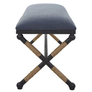 Uttermost Firth accent bench with wooden top and metal legs, ideal for entryways or living room decor.