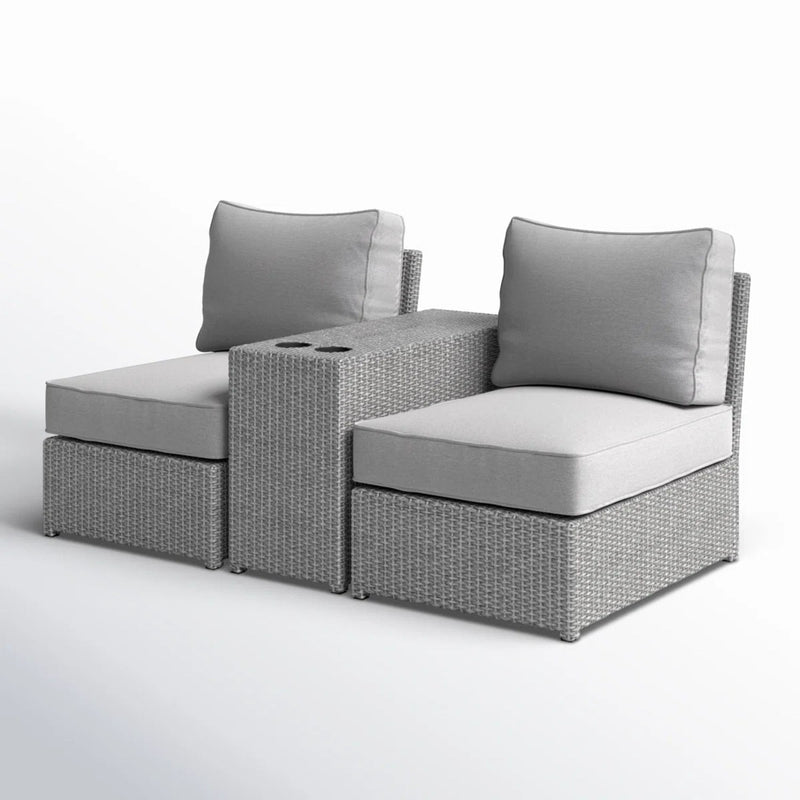 2 Person Wicker Conversation Set With Cushions, Weather Resistant - R&R Furniture Gallery (Fountain Valley, CA)