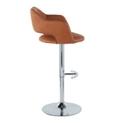 Set of two Lumi Source Margarite contemporary adjustable barstools with swivel and rounded T footrest, featuring modern design.