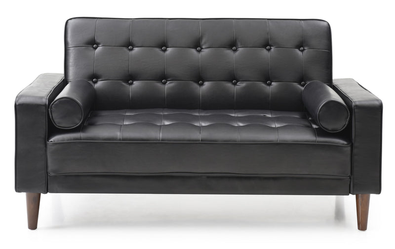 Contemporary Glory Furniture loveseat for two, futon style, featuring plush cushions and modern design in a living room setting.