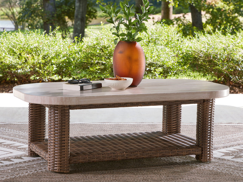 Dolan Creek - Rectangular Cocktail Table - Beige / Brown - R&R Furniture Gallery (Fountain Valley, CA)