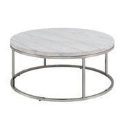 Zaidee - Coffee Table With Marble - Marble Top & Nickel - R&R Furniture Gallery (Fountain Valley, CA)