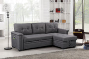 Ashlyn - Reversible Sleeper Sectional Sofa With Storage Chaise, USB Charging Ports And Pocket - R&R Furniture Gallery (Fountain Valley, CA)