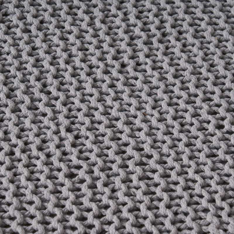 Chabani - Indoor Modern Knitted Fabric Cube Pouf Ottoman - Light Gray - R&R Furniture Gallery (Fountain Valley, CA)
