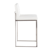 Lumi Source Fuji contemporary high back counter stool with sleek design and wooden legs, ideal for modern kitchen or bar area.