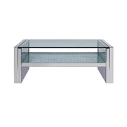Nysa - 47" Coffee Table - Mirrored & Faux Crystals - R&R Furniture Gallery (Fountain Valley, CA)