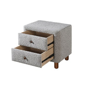 Cleo - Nightstand - Gray Boucle - R&R Furniture Gallery (Fountain Valley, CA)