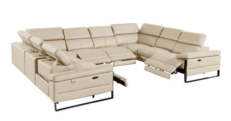 1246 - 8-Piece U-Shaped Modular Power Reclining Sectional With 4 Power Recliners And Power Headrests