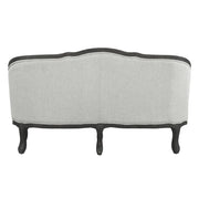 Samael - Loveseat With 2 Pillows - Gray Linen & Dark Brown - R&R Furniture Gallery (Fountain Valley, CA)