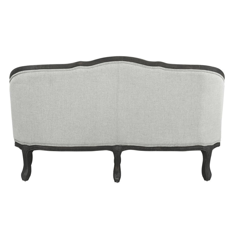 Samael - Loveseat With 2 Pillows - Gray Linen & Dark Brown - R&R Furniture Gallery (Fountain Valley, CA)