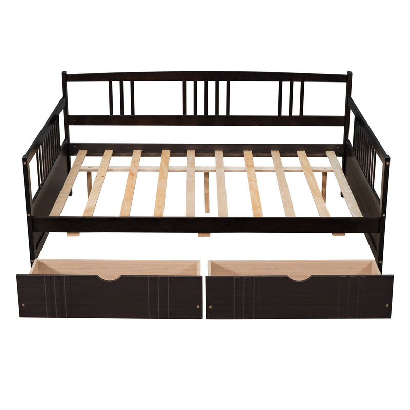 Modern DreamHaus multifunctional daybed with built-in storage drawers, showcasing sleek design and versatile functionality.