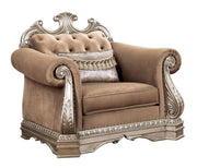 Northville - Chair With Pillow - Velvet & Antique Silver - R&R Furniture Gallery (Fountain Valley, CA)