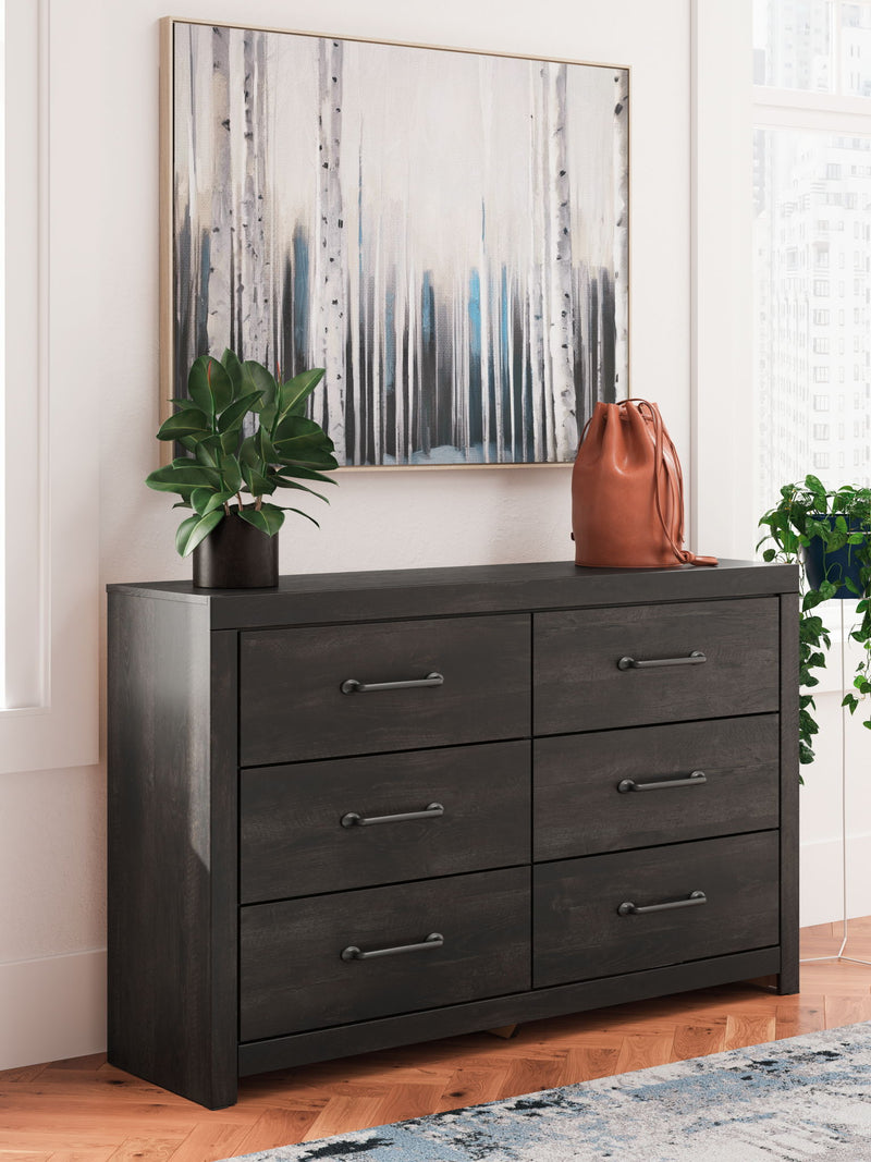 Hollivern - Six Drawer Dresser - Dark Gray - R&R Furniture Gallery (Fountain Valley, CA)