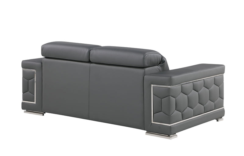 296 - Genuine Leather Loveseat - R&R Furniture Gallery (Fountain Valley, CA)