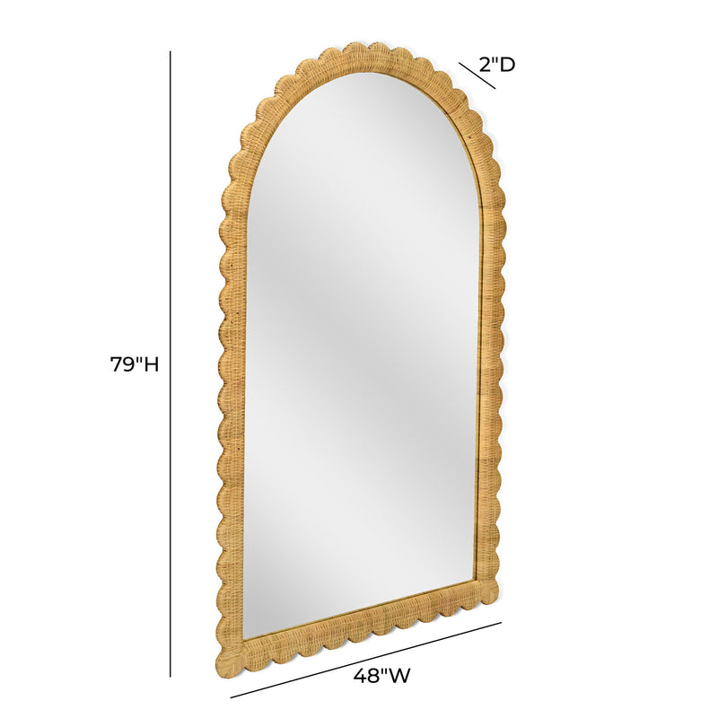 Bama - Rattan Arched Wall Mirror - Natural - R&R Furniture Gallery (Fountain Valley, CA)