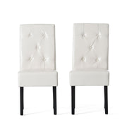 Carter - 5 Tuft Dining Chair With Button Tufted Backrest And Espresso Legs - Ivory - R&R Furniture Gallery (Fountain Valley, CA)