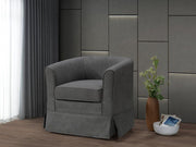 Tucker - Woven Fabric Swivel Barrel Chair - R&R Furniture Gallery (Fountain Valley, CA)