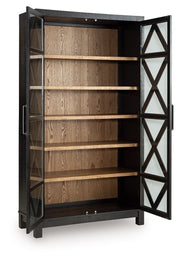 Christop - Accent Cabinet - Black / Brown - R&R Furniture Gallery (Fountain Valley, CA)