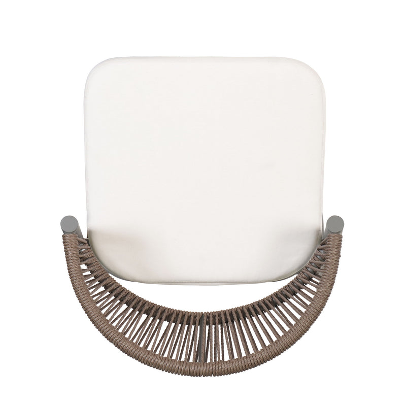 Outdoor Bar Height Metal Frame Counter Stools With Scallop Shaped Backrest & Water Resistant Cushions - R&R Furniture Gallery (Fountain Valley, CA)