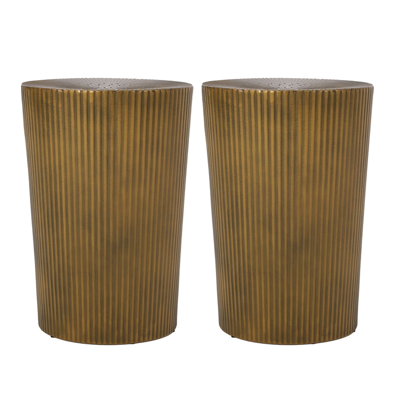 Langseth - Iron Sunburst Side Table Modern Design - R&R Furniture Gallery (Fountain Valley, CA)