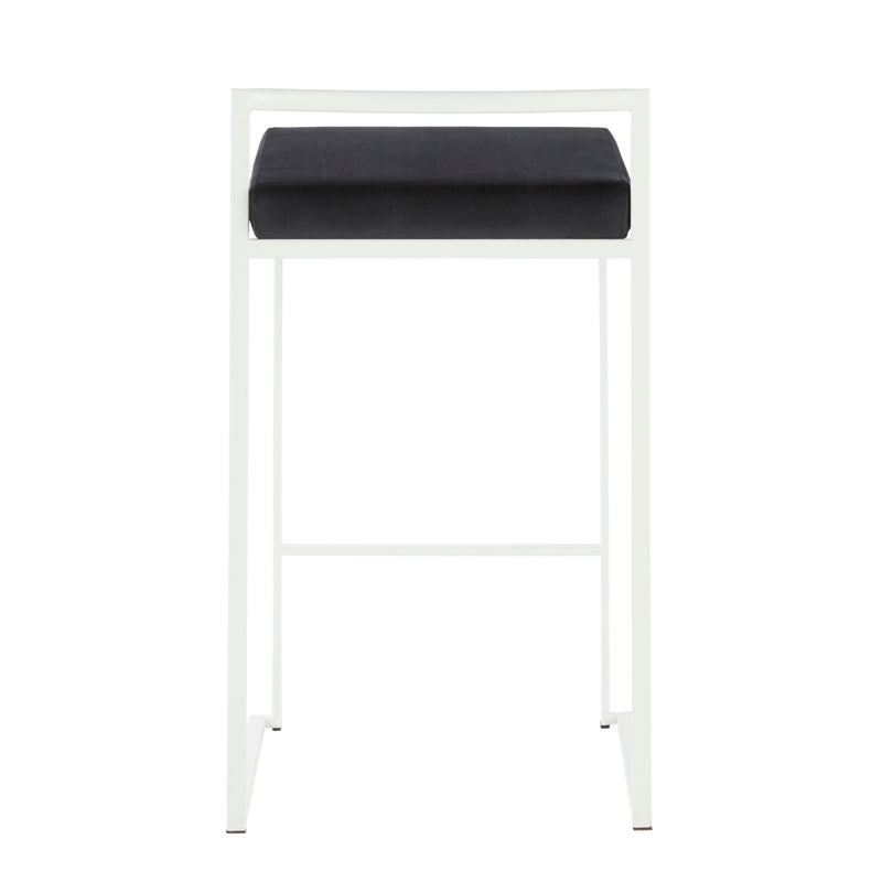 Lumi Source Fuji Simple Elegance contemporary stackable counter stool with sleek design and wooden seat