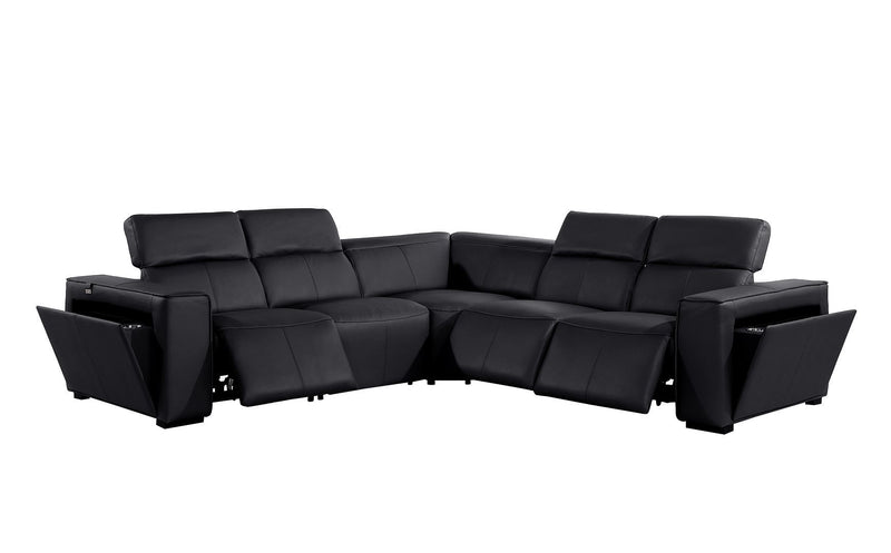 1224 - 5-Piece L-Shaped Sectional Sofa In With 3 Power Recliners & Power Headrests