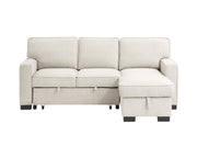 Estelle - Fabric Reversible Sleeper Sectional With Storage Chaise Drop-Down Table 2 Cup Holders And 2 USB Ports - R&R Furniture Gallery (Fountain Valley, CA)