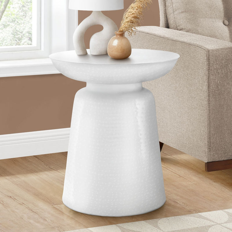 Drum Accent Side Table, Hammered Texture - R&R Furniture Gallery (Fountain Valley, CA)