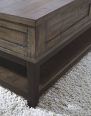 Johurst - LIFT TOP COCKTAIL TABLE - Grayish Brown - R&R Furniture Gallery (Fountain Valley, CA)