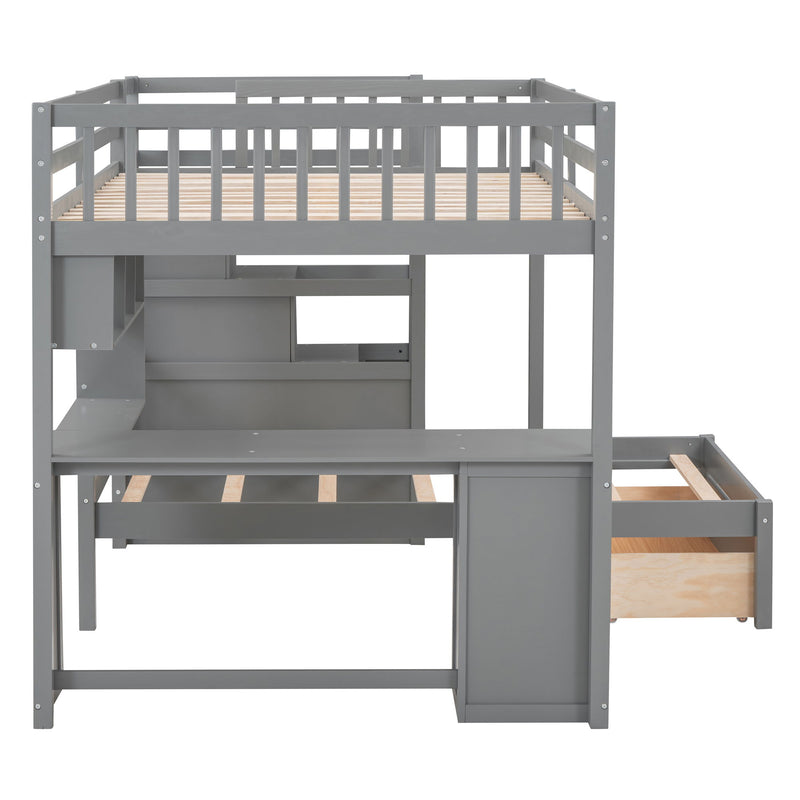 Bunk Bed With Desk, Drawers And Shelves - R&R Furniture Gallery (Fountain Valley, CA)