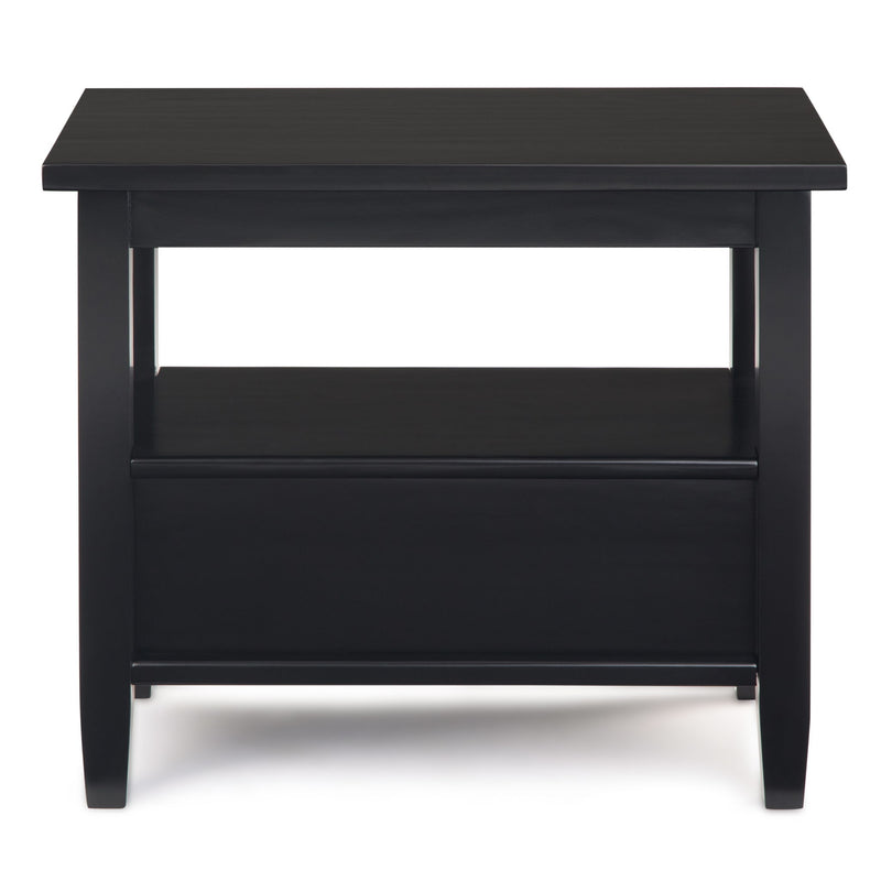 Handcrafted Warm Shaker coffee table by Simpli-Home featuring a natural wood finish and sturdy design.