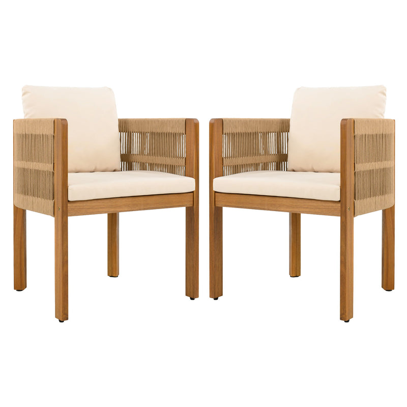 Outdoor Dining Chairs With Rope Handles (Set of 2) - R&R Furniture Gallery (Fountain Valley, CA)