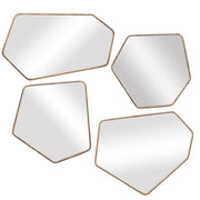 Set of four gold wall mirrors from Uttermost's Linneah Modern Mirrors collection, showcasing sleek, contemporary design.