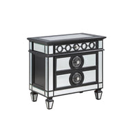 Varian II - Nightstand - Mirrored, Black & Sliver - R&R Furniture Gallery (Fountain Valley, CA)