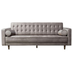 Juniper Tufted Sofa in Champagne Grey Velvet with (2) Bolster Pillows by Diamond Sofa