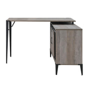 Zakwani - Writing Desk With USB - Gray Oak & Black - R&R Furniture Gallery (Fountain Valley, CA)