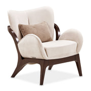 Camellia Field - Velvet Accent Chair - Beige / Dark Brown - R&R Furniture Gallery (Fountain Valley, CA)