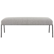 Uttermost Jacobsen Modern Gray Upholstered Bench with sleek design and cushioned seat for contemporary home decor.
