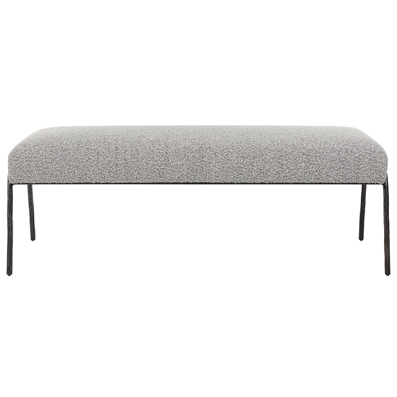 Uttermost Jacobsen Modern Gray Upholstered Bench with sleek design and cushioned seat for contemporary home decor.