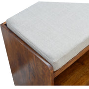 Pull Out Shoe Bench - Chestnut / Mud Linen - R&R Furniture Gallery (Fountain Valley, CA)