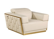 1111 - Leather Chair - Beige - R&R Furniture Gallery (Fountain Valley, CA)